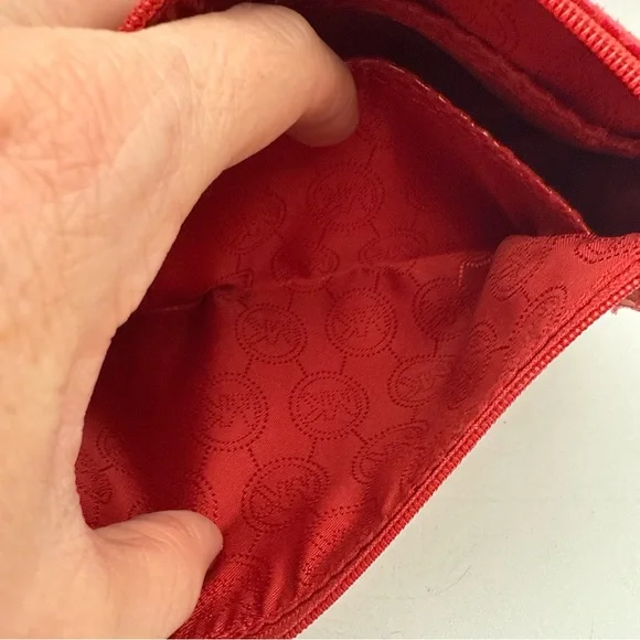 Michael Kors Red Snakeskin Estée Lauder Cosmetic Case MK Pull Limited Edition - Picture 7 of 10